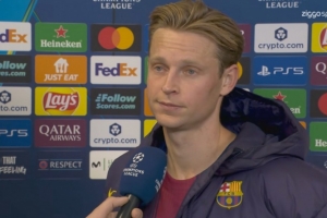 德容：我认为巴萨有能力问鼎欧冠，总有一次好运会站在我们这边