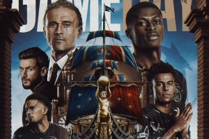 巴黎发布客战利物浦海报：恩里克、门德斯、K77、杜埃出镜