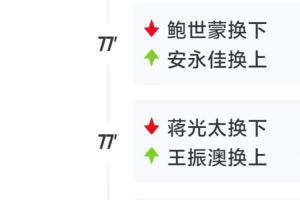 时隔13个月复出！海港1-3不敌海牛比赛，王振澳77分钟替补上场