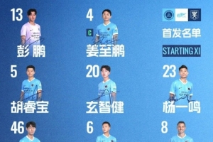 深圳新鹏城主战山东泰山首发阵容出炉！